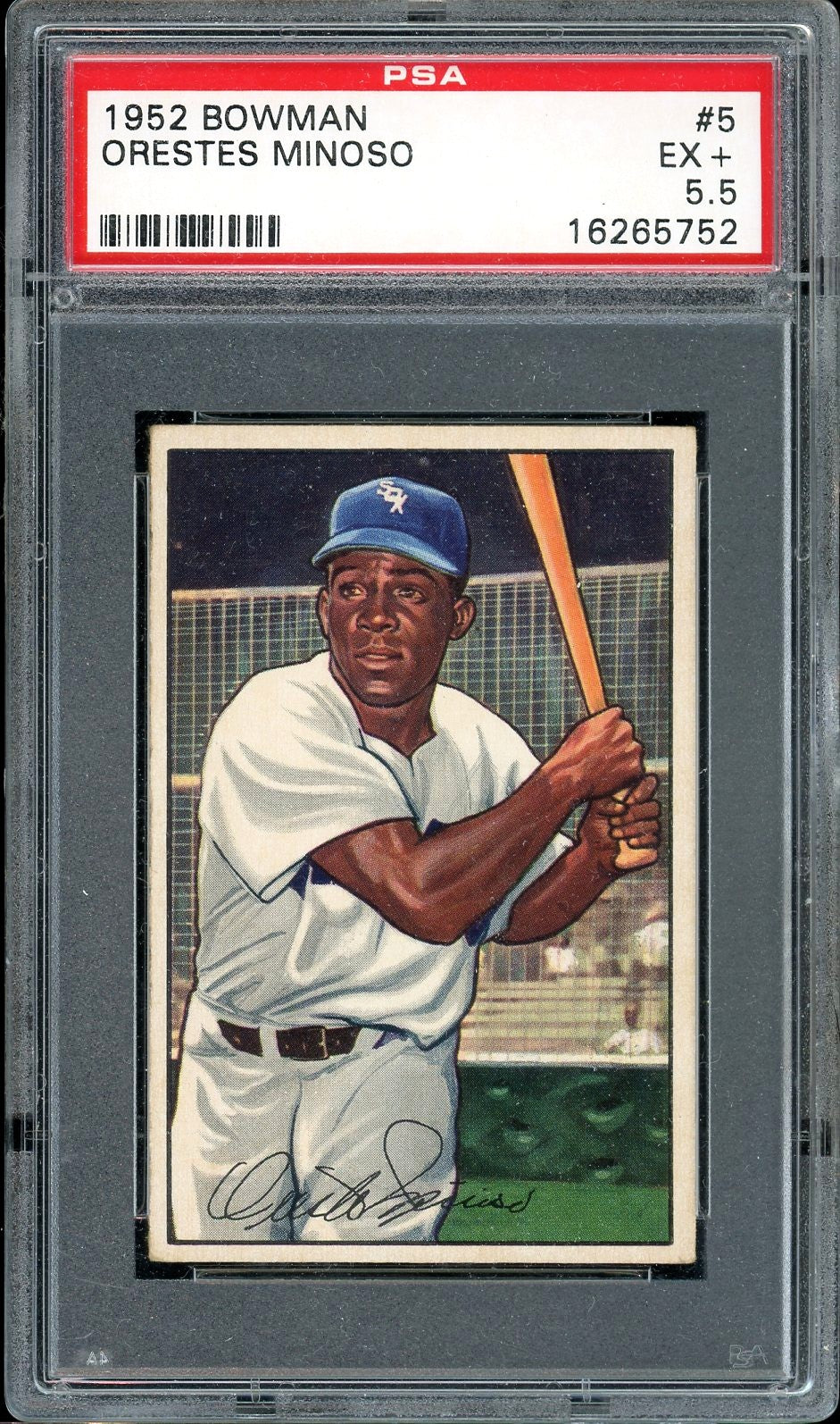 1952 Bowman #5 Minnie Minoso Rookie HOF Chicago White Sox PSA 5.5 EX+