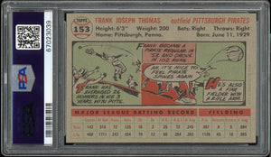 1956 Topps #153 Frank Thomas Pittsburgh Pirates PSA 2 GD