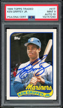 Load image into Gallery viewer, 1989 Topps Traded #41T Ken Griffey Jr. Auto Rookie HOF Seattle Mariners PSA 9 Auto 10
