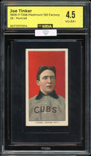 Load image into Gallery viewer, 1909-11 T206 Joe Tinker Portrait Piedmont 150 HOF Chicago Cubs MBA 4.5 VG-EX+ MBA Silver
