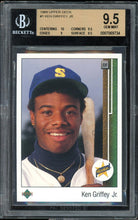 Load image into Gallery viewer, 1989 Upper Deck #1 Ken Griffey Jr. Rookie HOF Seattle Mariners BGS 9.5 Gem Mint

