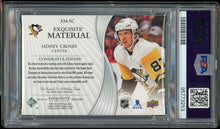 Load image into Gallery viewer, 2020 UD Black Diamond Exquisite Sidney Crosby Patch /25 Pittsburgh Penguins PSA 7 NM
