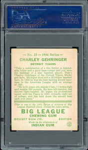 1934 Goudey #23 Charlie Gehringer HOF Detroit Tigers PSA 4.5 VG-EX+