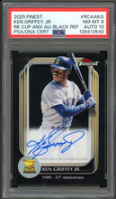 Load image into Gallery viewer, 2025 Topps Finest Ken Griffey Jr. Auto Rookie Cup Anv. Black Refractor /10 PSA 8 Auto 10
