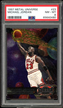 Load image into Gallery viewer, 1997 Skybox Metal Universe #23 Michael Jordan HOF Chicago Bulls PSA 8 NM-MT
