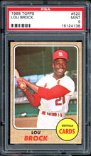Load image into Gallery viewer, 1968 Topps #520 Lou Brock HOF St. Louis Cardinals PSA 9 Mint
