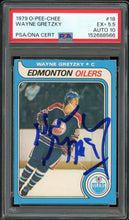 Load image into Gallery viewer, 1979 O-Pee-Chee #18 Wayne Gretzky Rookie Auto HOF Edmonton Oilers PSA 5.5 Auto 10
