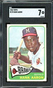 1965 Topps #170 Hank Aaron HOF Milwaukee Braves SGC 7 NM