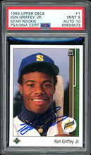 Load image into Gallery viewer, 1989 Upper Deck #1 Ken Griffey Jr. Rookie Auto HOF Seattle Mariners PSA 9 Auto 10 4SC Elite
