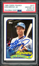 Load image into Gallery viewer, 1989 Topps Traded #41T Ken Griffey Jr. Rookie Auto HOF Seattle Mariners PSA 10 Auto 10
