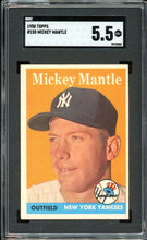 Load image into Gallery viewer, 1958 Topps #150 Mickey Mantle HOF New York Yankees SGC 5.5 EX+
