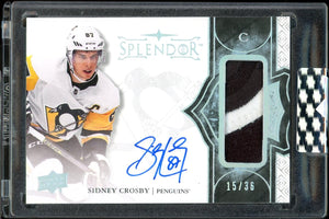 2017-18 Upper Deck Splendor Sidney Crosby Patch Auto /36 Pittsburgh Penguins