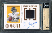 Load image into Gallery viewer, 2019 Panini Encased Ben Roethlisberger Patch Auto Vaulted Veteran Material Signatures /10 BGS 10 Pristine
