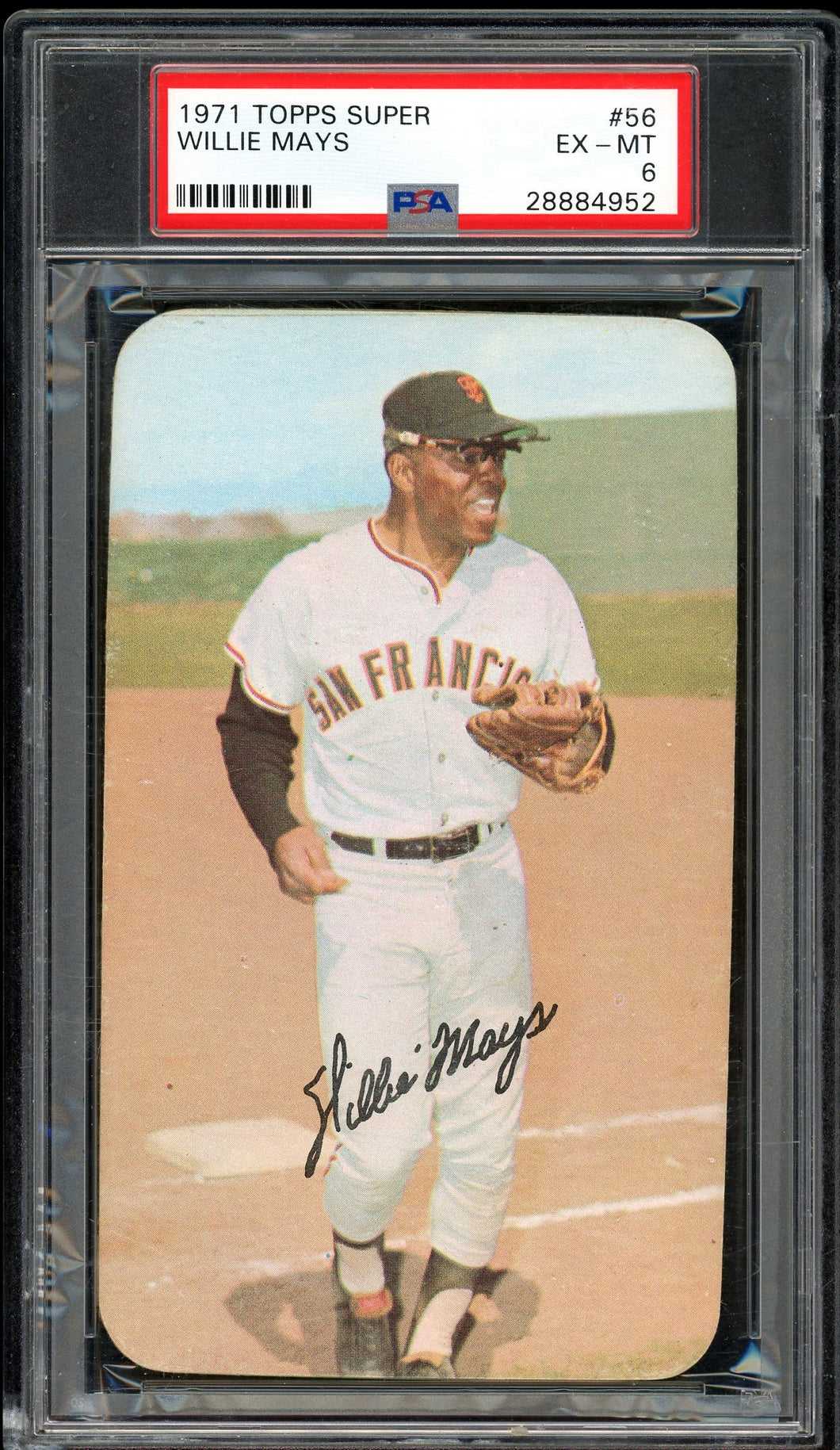 1971 Topps Super #56 Willie Mays HOF San Francisco Giants PSA 6 EX-MT