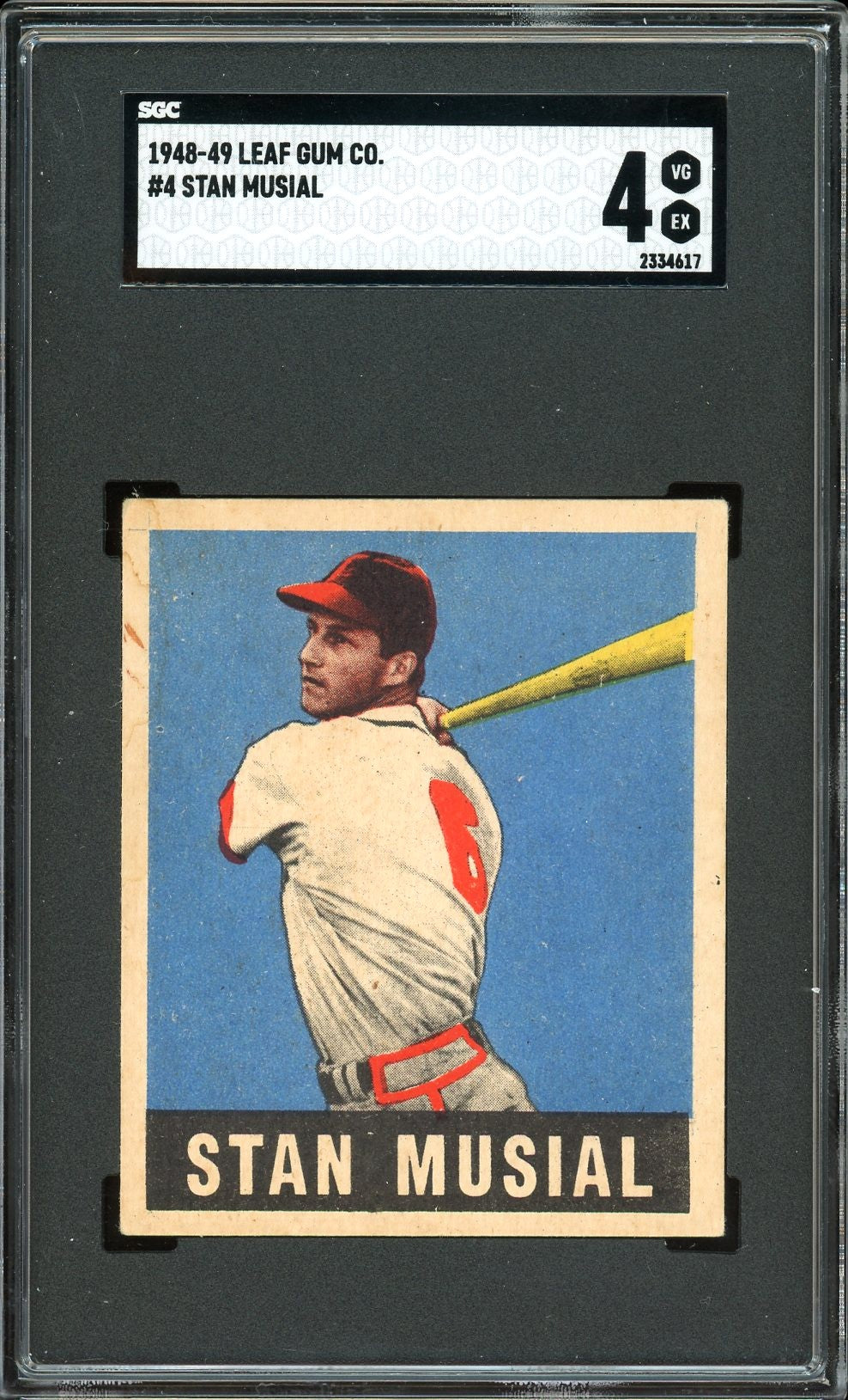 1948 Leaf #4 Stan Musial HOF St. Louis Cardinals SGC 4 VG-EX