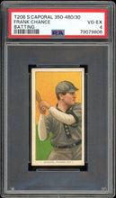 Load image into Gallery viewer, 1909-1911 T206 Frank Chance Batting Sweet Caporal 350-460 HOF Chicago Cubs PSA 4 VG-EX
