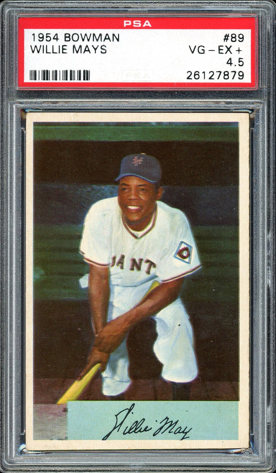 1954 Bowman #89 Willie Mays HOF New York Giants PSA 4.5 VG-EX+