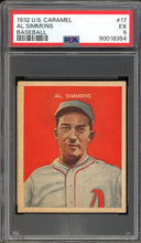 Load image into Gallery viewer, 1932 U.S. Caramel Al Simmons HOF Chicago White Sox PSA 5 EX
