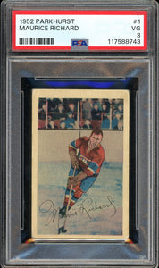 1952 Parkhurst #1 Maurice Richard HOF Montreal Canadians PSA 3 VG