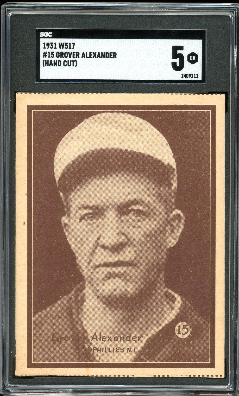 1931 W517 #15 Grover Cleveland Alexander HOF Philadelphia Phillies SGC 5 EX