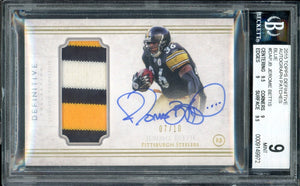 2015 Topps Definitive Jerome Bettis Autograph Patches Blue #10 BGS 9 Auto 10