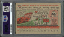 Load image into Gallery viewer, 1956 Topps #107 Eddie Mathews Gray Back HOF Milwaukee Braves PSA 7 NM
