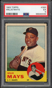 1963 Topps #300 Willie Mays HOF San Francisco Giants PSA 5 EX