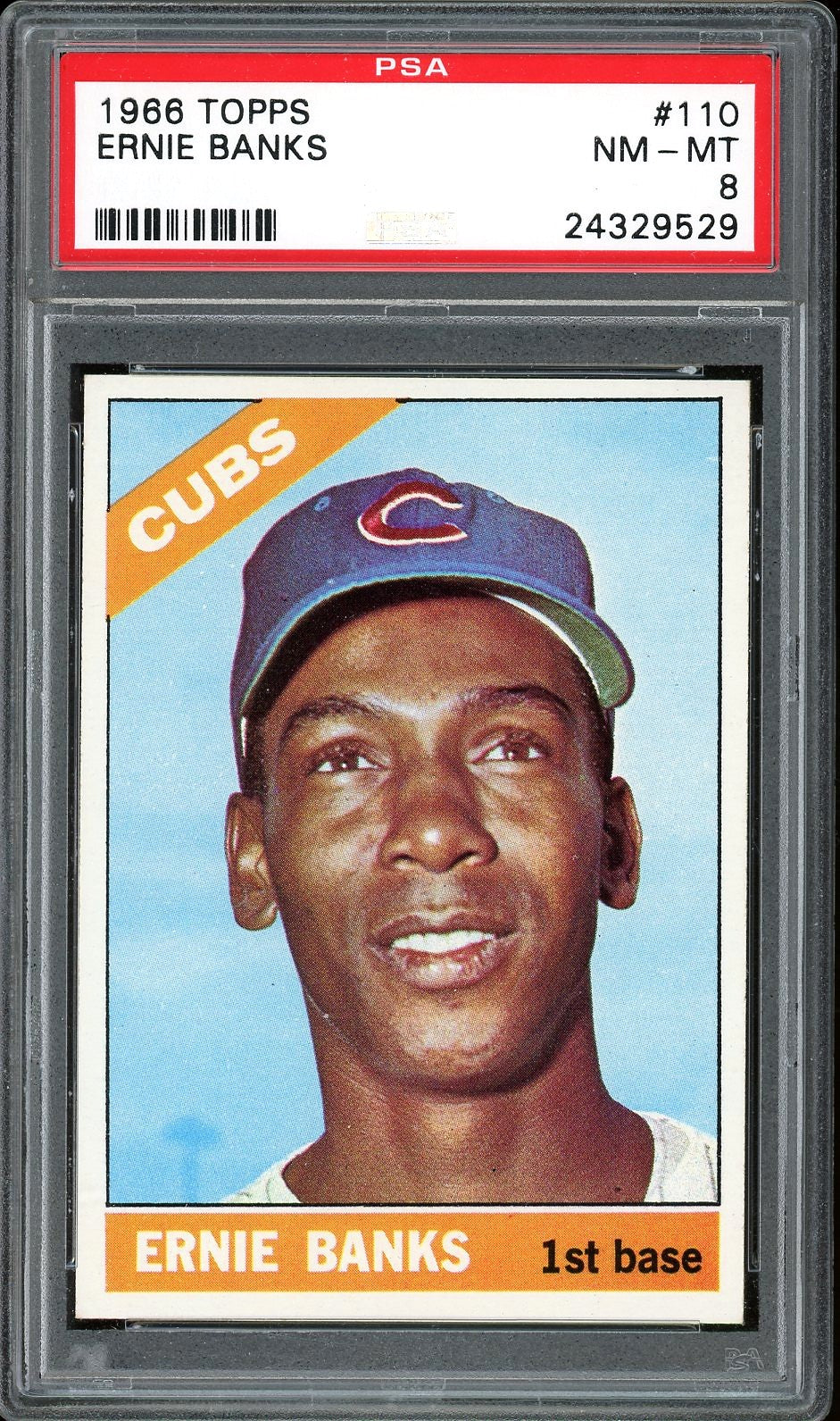 1966 Topps #110 Ernie Banks HOF Chicago Cubs PSA 8 NM-MT