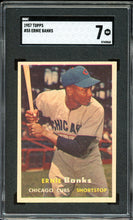 Load image into Gallery viewer, 1957 Topps #55 Ernie Banks HOF Chicago Cubs SGC 7 NM
