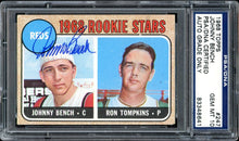 Load image into Gallery viewer, 1968 Topps #247 Johnny Bench Rookie Auto HOF Cincinnati Reds PSA Auto 10
