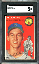 Load image into Gallery viewer, 1954 Topps #201 Al Kaline Rookie Detroit Tigers SGC 5 EX

