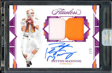 Load image into Gallery viewer, 2022 Panini Flawless Collegiate Pink Peyton Manning Patch Auto /3 Tennessee Volunteers
