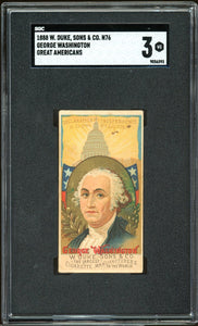 1888 W. Duke, Sons & Co. N76 Great Americans George Washington SGC 3 VG