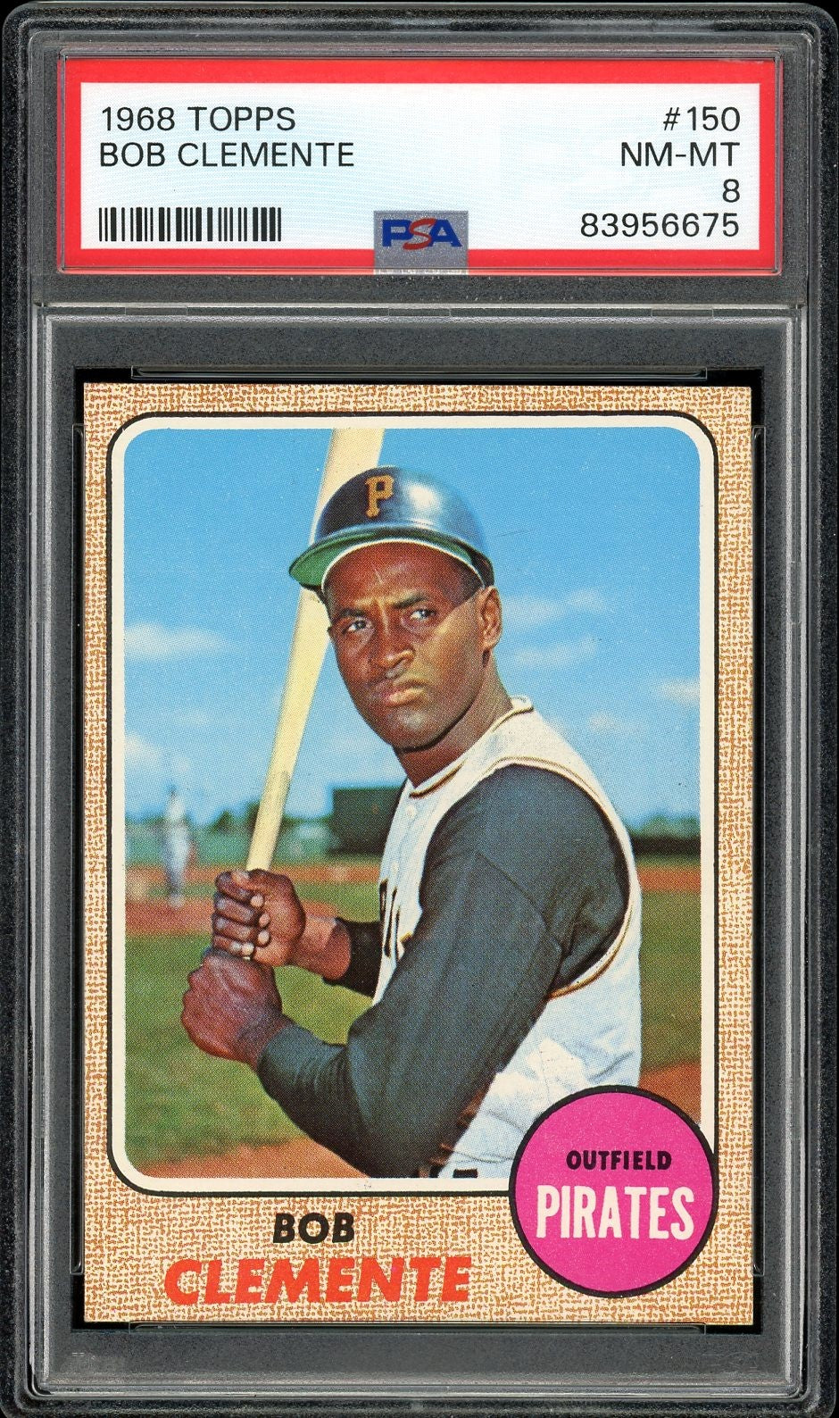 1968 Topps #150 Roberto Clemente HOF Pittsburgh Pirates PSA 8 NM-MT