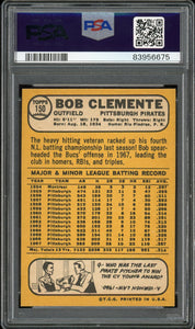 1968 Topps #150 Roberto Clemente HOF Pittsburgh Pirates PSA 8 NM-MT