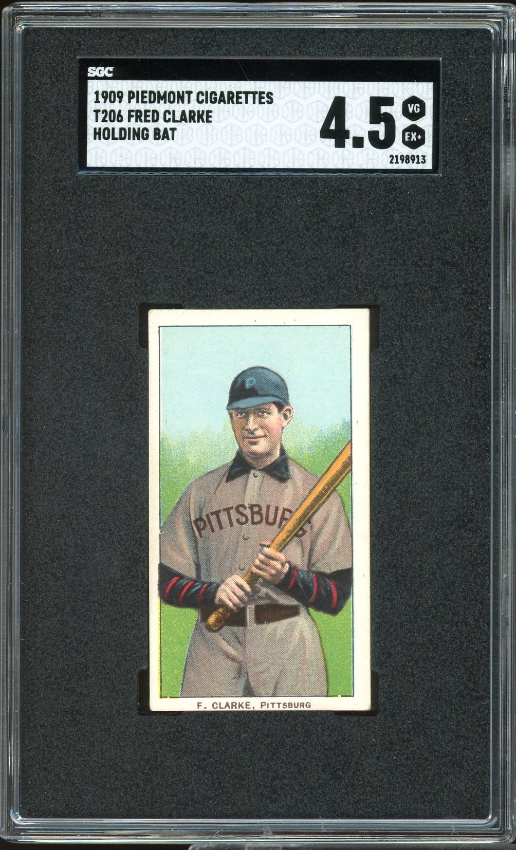 1909-11 T206 Fred Clarke Holding Bat HOF Pittsburgh Pirates SGC 4.5 VG-EX+