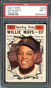 1961 Topps #579 Willie Mays All Star HOF San Francisco Giants PSA 7 NM