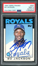 Load image into Gallery viewer, 1986 Topps Traded #50T Bo Jackson Rookie Auto PSA 9 Auto 10
