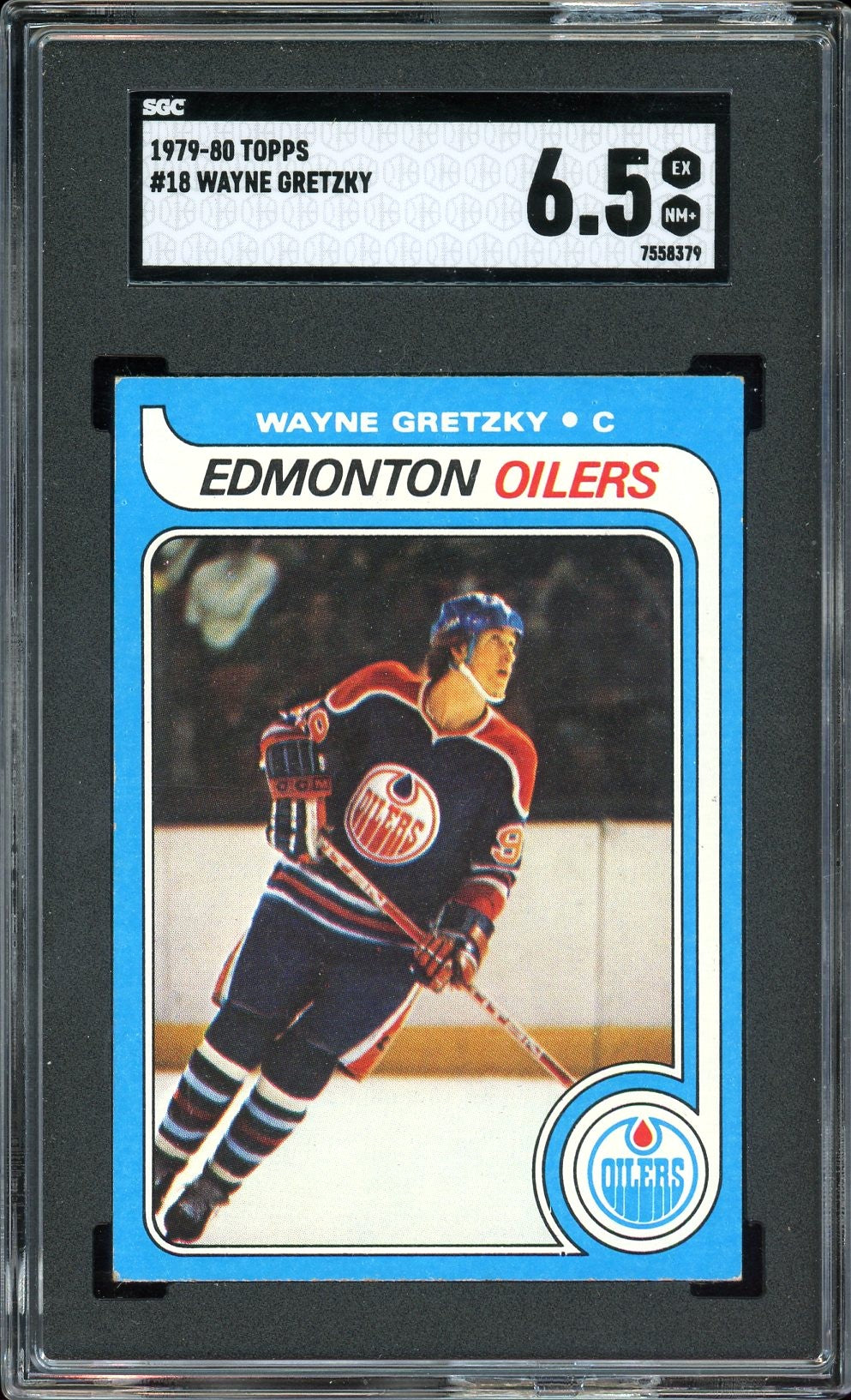 1979 Topps #18 Wayne Gretzky Rookie HOF Edmonton Oilers SGC 6.5 EX-NM+