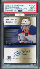 Load image into Gallery viewer, 2015 UD Ultimate Collection Connor McDavid 05&#39; Ultimate Rookie Auto #175 PSA 9 Auto 10 MBA Silver
