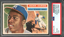 Load image into Gallery viewer, 1956 Topps #31 Hank Aaron White Back HOF Milwaukee Braves PSA 4 VG-EX
