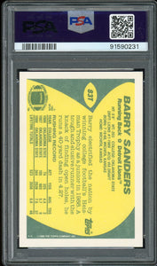 1989 Topps Traded #83T Barry Sanders Rookie Auto HOF Detroit Lions PSA 10 Auto 10