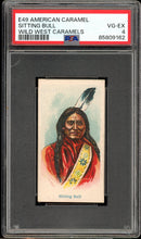 Load image into Gallery viewer, 1910 American Caramel E49 Sitting Bull Wild West Caramels PSA 4 VG-EX
