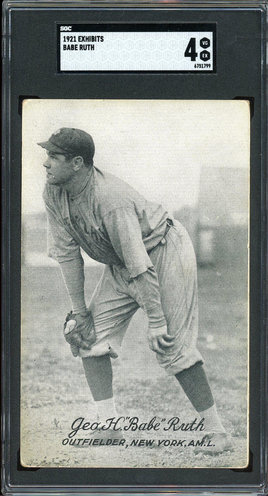 1921 Exhibits Babe Ruth HOF New York Yankees SGC 4 VG-EX