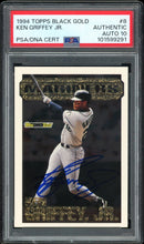 Load image into Gallery viewer, 1994 Topps Black Gold #8 Ken Griffey Jr. Auto Seattle Mariners PSA AUTH Auto 10
