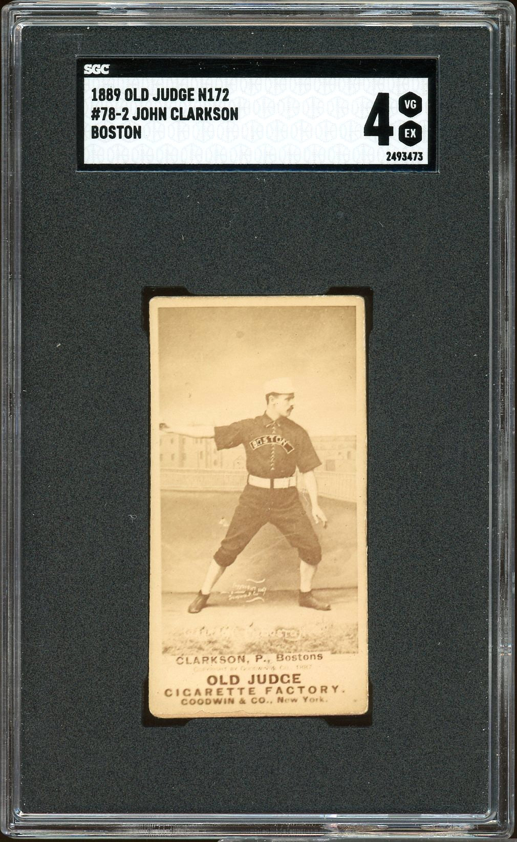1887-89 N172 Old Judge John Clarkson HOF Boston Beaneaters SGC 4 VG-EX