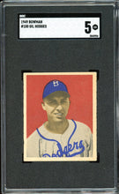 Load image into Gallery viewer, 1949 Bowman #100 Gil Hodges HOF Brooklyn Dodgers SGC 5 EX
