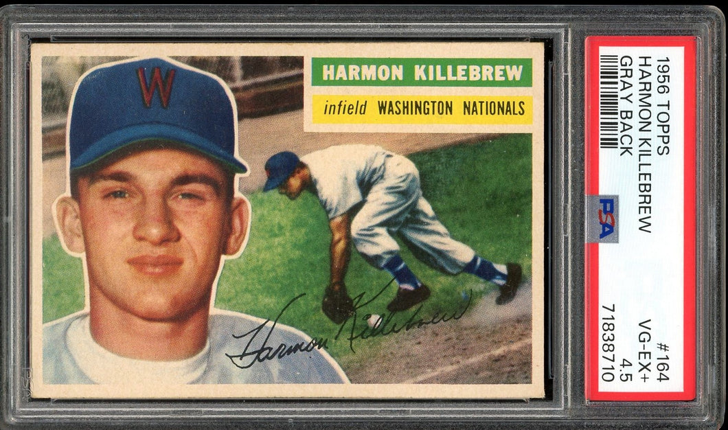 1956 Topps #164 Harmon Killebrew HOF Washington Nationals PSA 4.5 VG-EX+