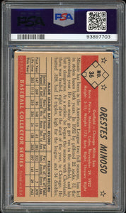 1953 Bowman Color #36 Minnie Minoso HOF Chicago White Sox PSA 4 VG-EX