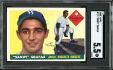 Load image into Gallery viewer, 1955 Topps #123 Sandy Koufax Rookie HOF Brooklyn Dodgers SGC 5.5 EX+
